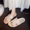 French Gentle Thick-soled One-word Women's Outer Wear 2025 New High-end Skirt Shoes Seaside Vacation Slippers