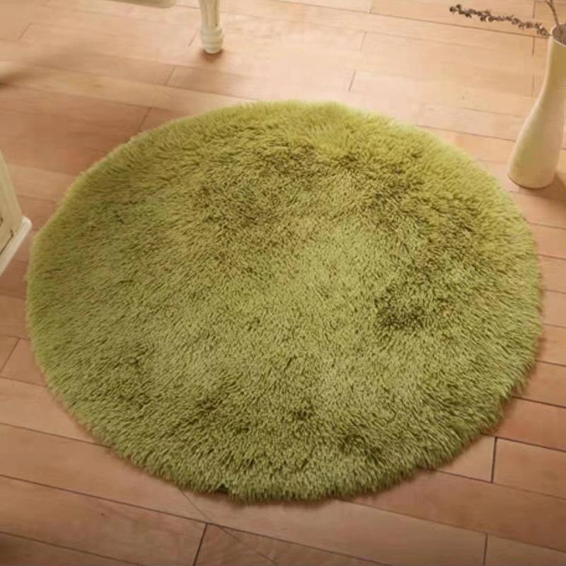 Einfache kreisförmige Matte Wohnzimmer Schlafzimmer Badezimmertür Rutschfeste dicke Kaschmirimitat Teppich Fußmatte