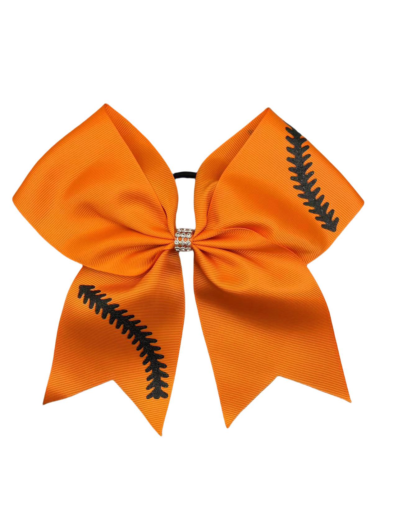 

Cheerleader Bow Rhinestone Hair Tie - Olive Branch Design оранжевый/чёрный