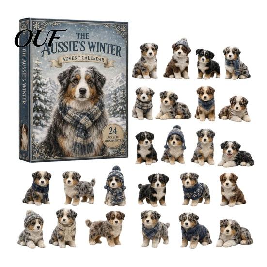 Interactive Holiday Games 2026 Dog Christmas Advent Calendar, 24-Day Acrylic Ornament Set with Mini Puppy Collectible Toy Figures Figures, 2D