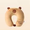 Cartoon U-shaped Pillow Office Nap Neck Pillow Travel Portable Neck Pillow Cute Capybara Neck Pillow Airplane Pillow