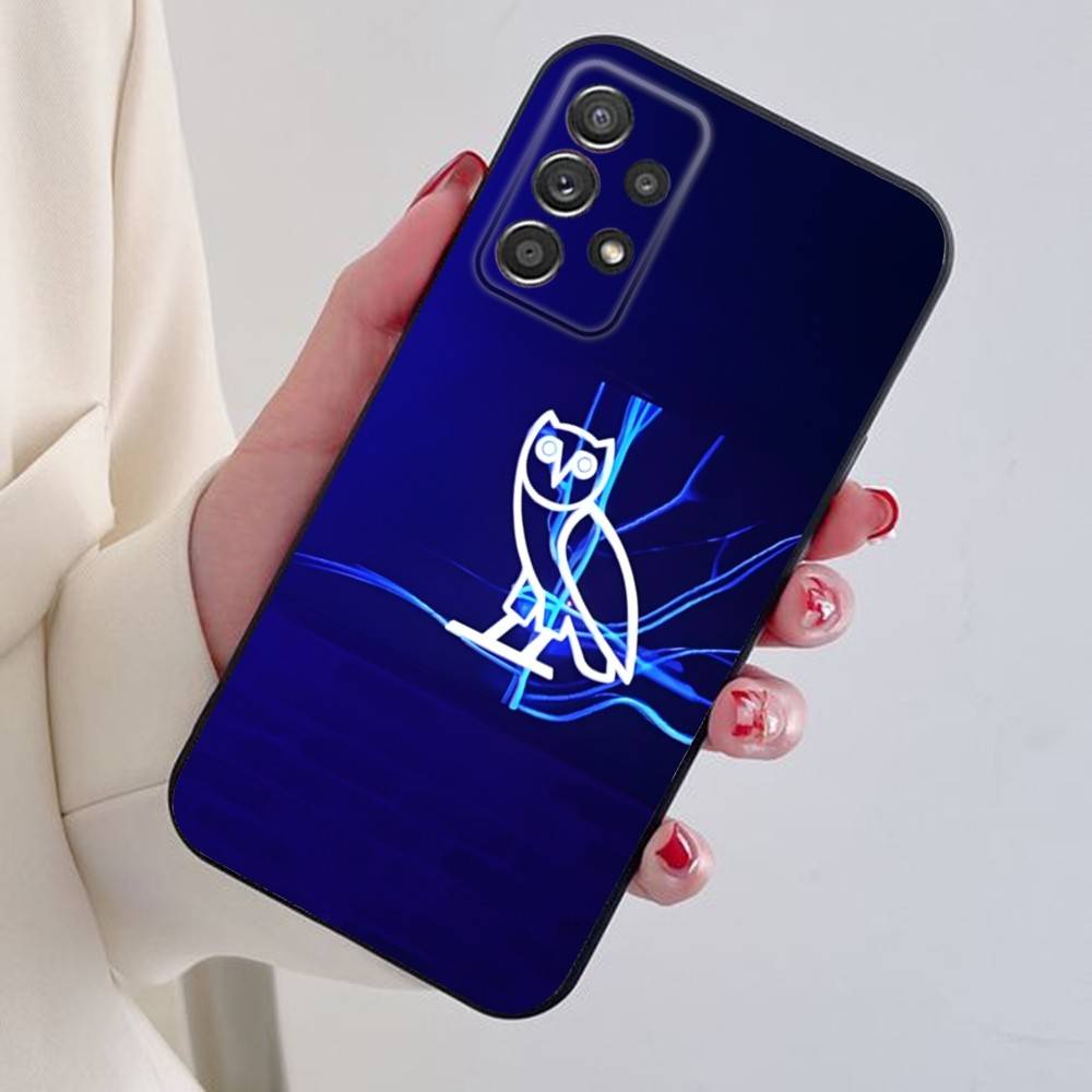 D-Drake O-OvO OWL Phone Case For Samsung S24,21,22,23,30,Ultra,20,Plus,Note,10,9,Black soft silicone case