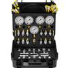 Hydraulic Pressure Test Kit, 10/100/250/400/600bar, 5 Gauges 13 Couplings 14 Tee Connectors 5 Test Hoses, Excavator Hydraulic Test Gauge Set with