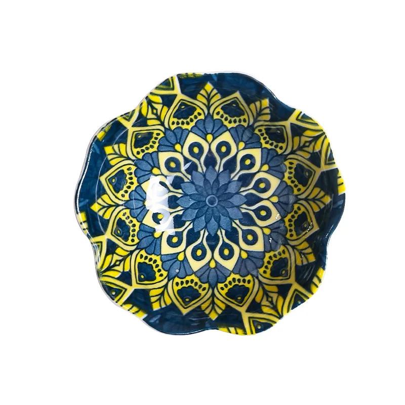 Talerzyk na sos do makaronu i frytek, miseczka do maczania sosu, ceramiczne miseczki do maczania, okrągłe naczynia na sos, mini miseczki na przyprawy wielokrotnego użytku, miseczki do maczania