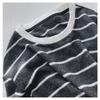 Striped Long-sleeved Round Neck Women's Spring and Autumn New Design Loose Bottoming Shirt
