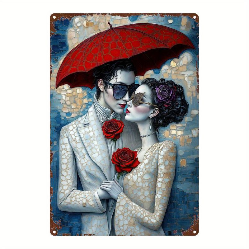 

Vintage Valentine s Day Metal Decorative Painting Gift for Couples Bedroom Living Room Cafe