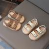 Retro Girl Sandals Summer New Kids Beach Shoes Soft Soled Boys' Shoes Fashion Anti Slip Baby Sandals Simple Child Flat Sandals