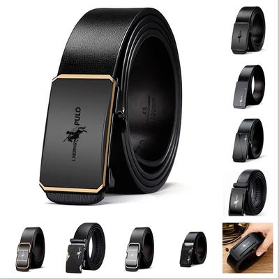 Paul  Belt Men Leather Automatic Buckle Belt Pure Cowhide Young People Casual Personality Korean Version of The Trend of The Trouser Belt