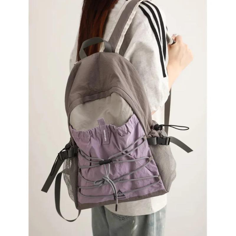 Durable Wear-resistant Nylon Backpack Minimalist Women's Bag College Students Hiking Camping Casual Short