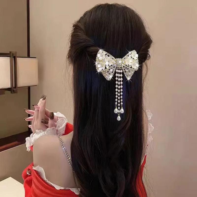 Bow Tassels, Pearl Clips, Headdresses, Girly Heads, Half Clips, Versatile Spring Hairpins,  Temperament Hairpins
