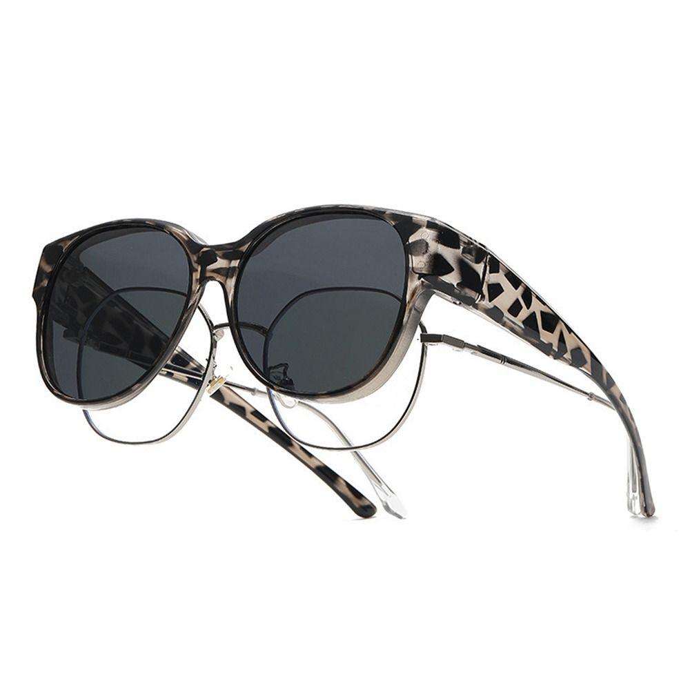 Summer UV Protection Driving Sunglasses Round Frame Y2K Fit Over Sunglasses Retro Wear Over Glasses for Women Men