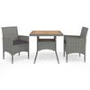 Day and Night - Day and Night Garden Furniture 3 Pieces Gray Synthetic Rattan and Acacia