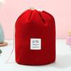 Waterproof Round Cosmetic Bag Travel Nylon Makeup Bag Drawstring Elegant Organizer Wash Bags Female Toiletry Kit Storage Case