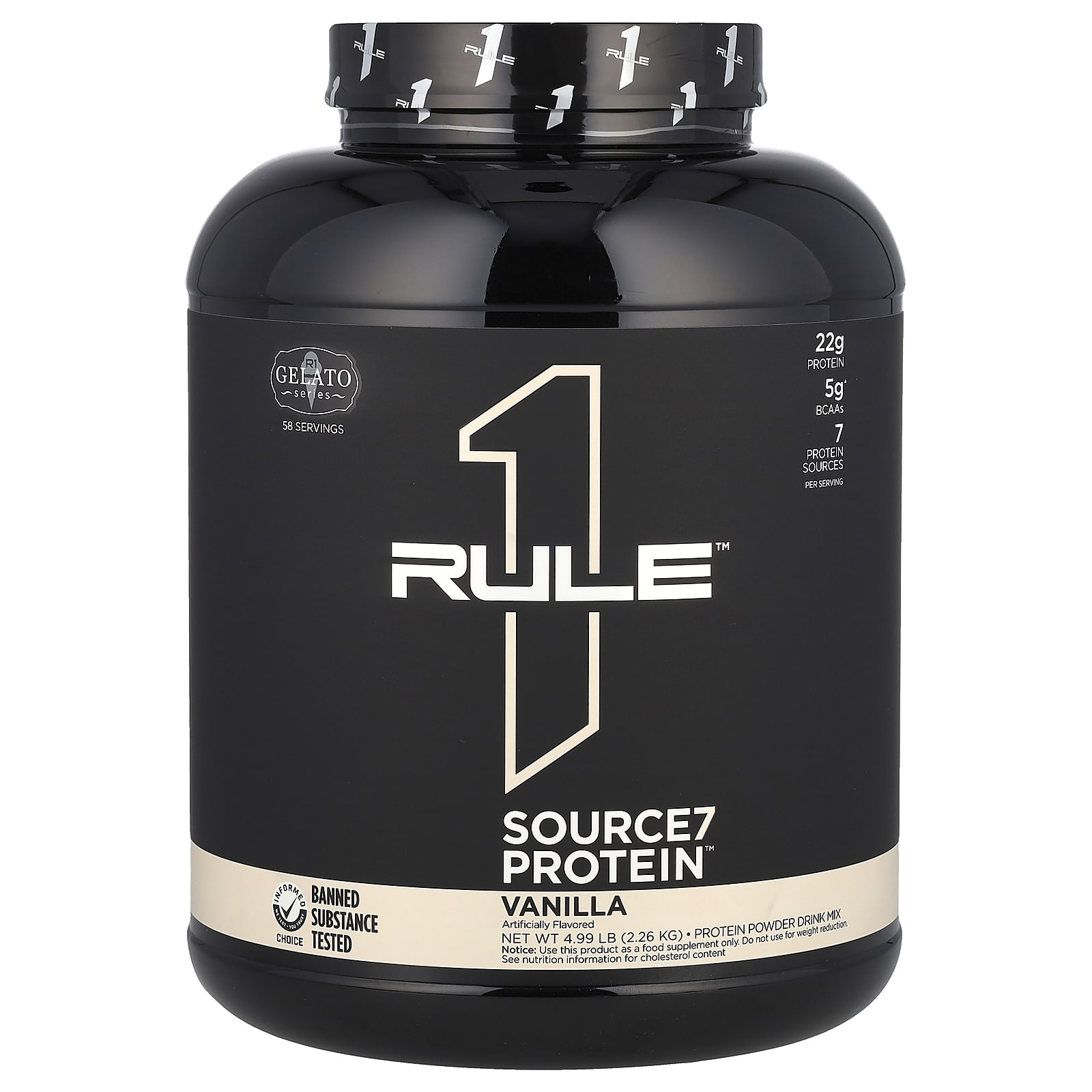 

Rule One Proteins, Source7 Protein Powder Drink Mix, Vanilla, 4.99 lb (2.26 kg)