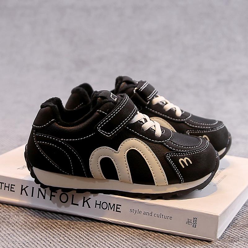 2025 Kids  Cotton Winter Shoes: Velvet-Lined, Soft Sole, Warm Sports Shoes, and German Training Sneakers for Girls. 29 чёрный