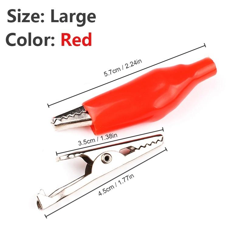 5/10PCS Insulation Metal Alligator Clip Electric Test 35*45mm//28*35mm/24*28mm  5A Small Medium Large Red Black Crocodile Clip