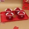 Wedding Tea Set: Red Cups, Lids, Bowls & Chopsticks for Celebrations