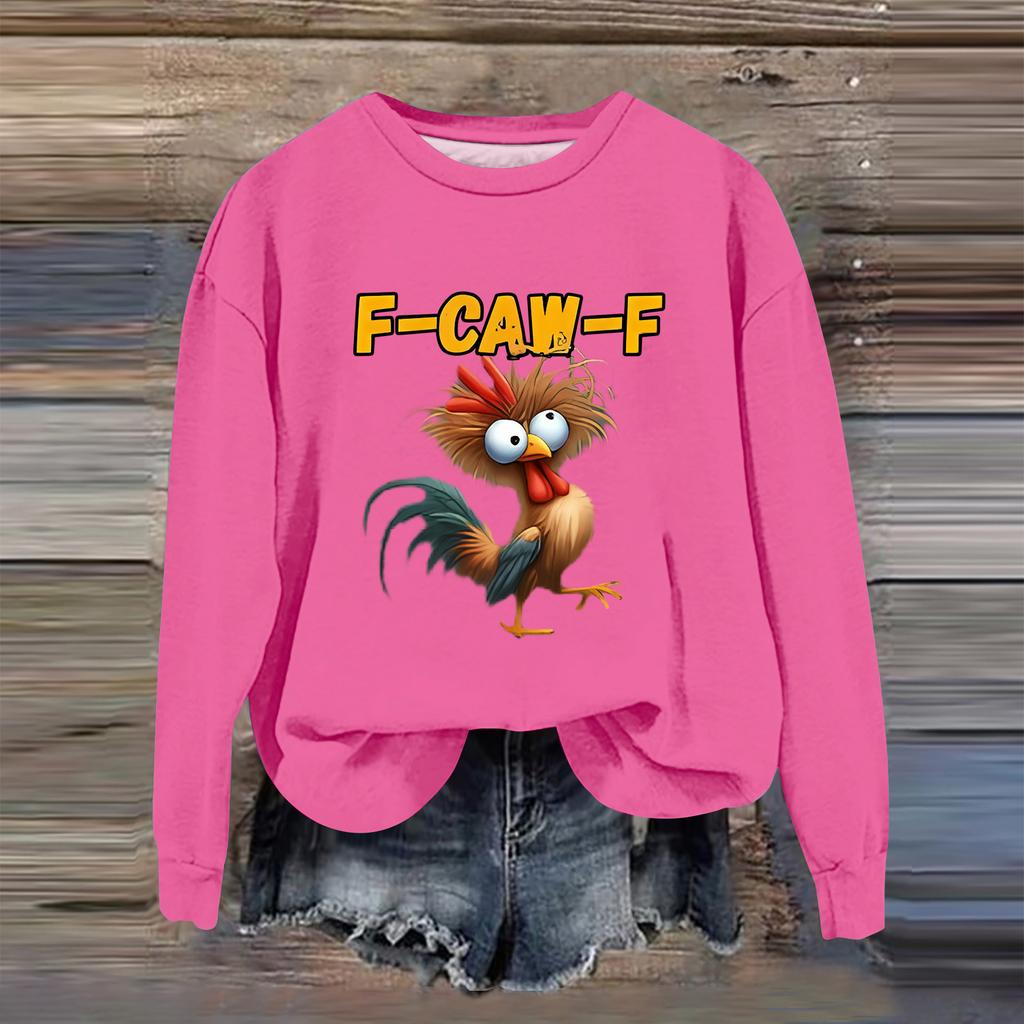 Women's Fashion Casual Long Sleeve Loose  Printed Sweatshirt