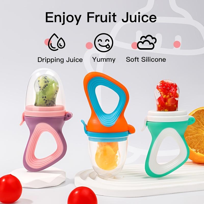 5pcs Baby Mate Silicone Fruit Feeder Set with Easy To Grasp Handle Ring & 4 Interchangeable Mesh Pouches Bags - Infant Food Nutrition Feeder Pacifier
