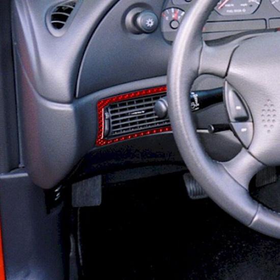 2Pcs Red Carbon Fiber Interior Air Vent Outlet Cover For Ford Mustang 2001-2004