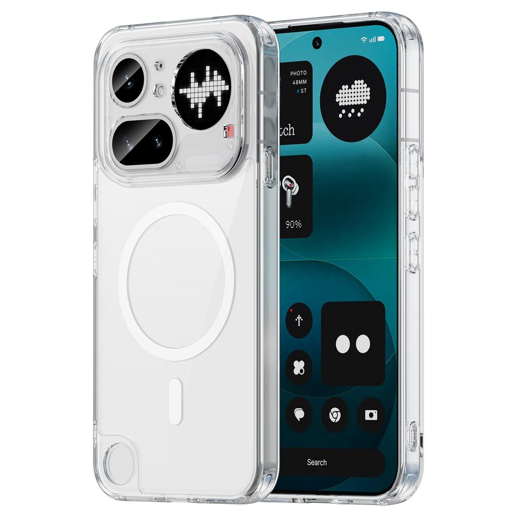Non-slip Transparent Magnetic Case Fundas For Nothing Phone 4A Pro A069P 6.83 inches Soft TPU Frame Acrylic Shockproof Cover