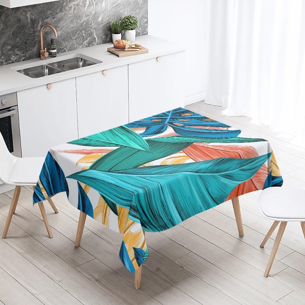 Psychedelic Colorful Leaf Tablecloth Rectangle  Wedding Party Decoration Restaurant Table Kitchen Home Decor