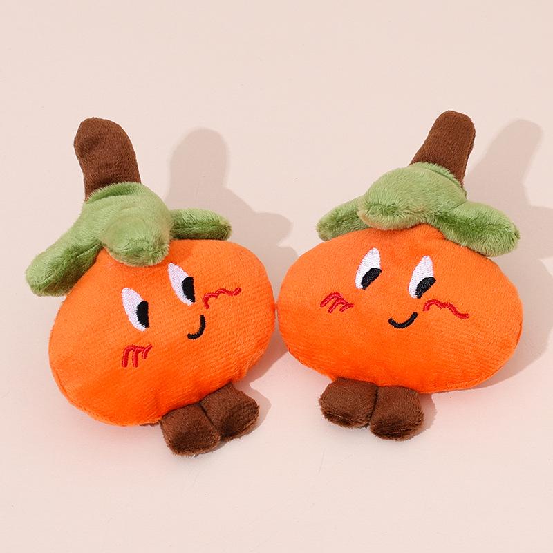 Cute Orange Plush Persimmon Pendant Keychain Doll Accessory