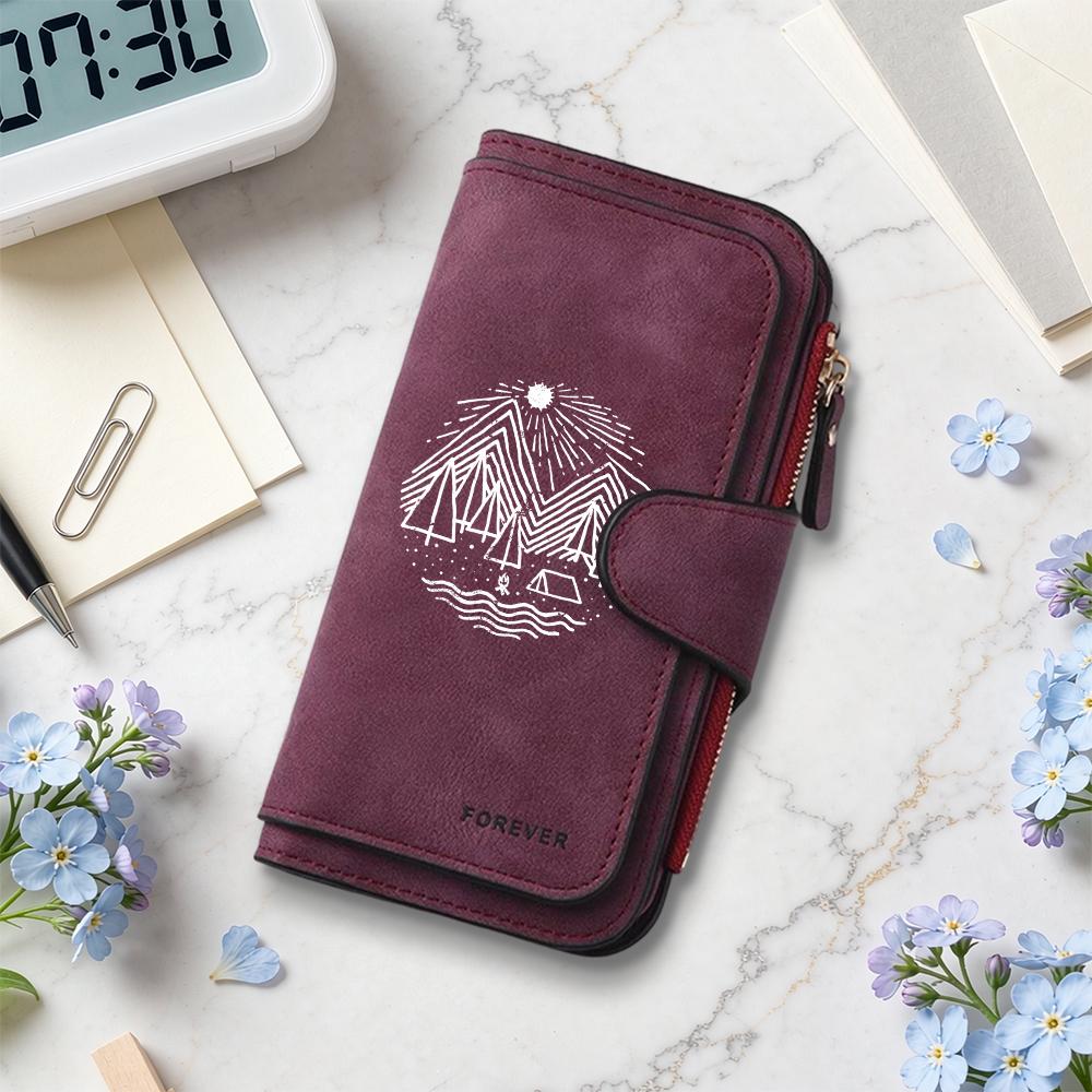 Women Printed Wallet Multi Card Holder Casual Long Purse Portable Fashion Daily Use Wallet