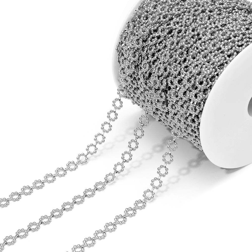 

1 Meter Stainless Steel Flower Shape Chains for DIY Jewelry Handmade Bracelets Necklace Findings Body Chains Earrings Making