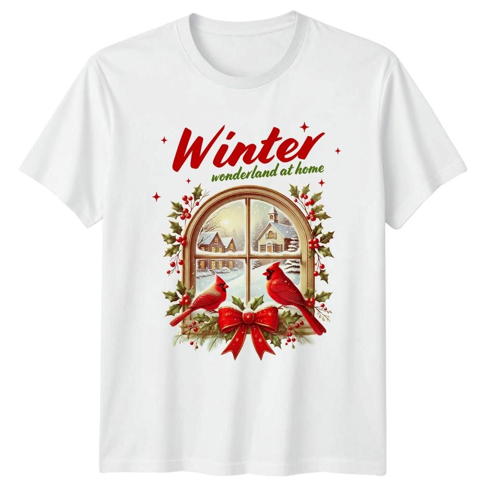 Winter Wonderland At Home Christmas Cardinals Holidays Unisexs Unisexs Graphic Tee S