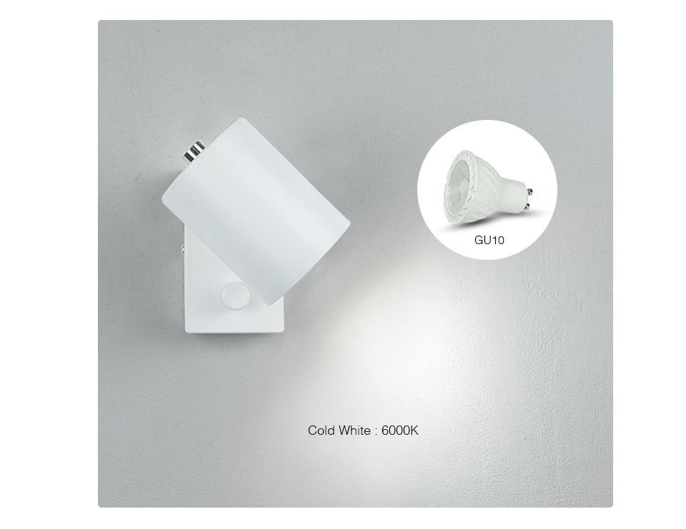 Adjustable Angle Modern Minimalist Bedside Wall Lamp with GU10 Spotlight for Living Room