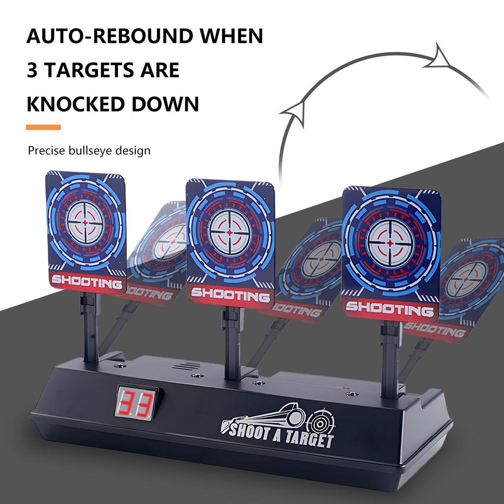 WALWAL Auto-Reset Electronic Scoring Net Compatible Shooting Target for Nerf Gun Toys (3 Targets)