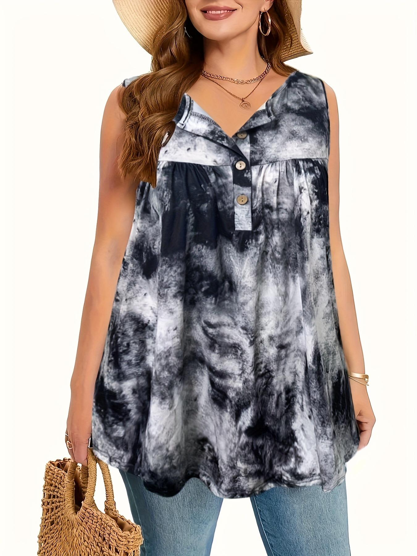 

Eye-Catching Gradient Tie-Dye Sleeveless Plus-Size Vest for Everyday Wear 4XL серебряный серый
