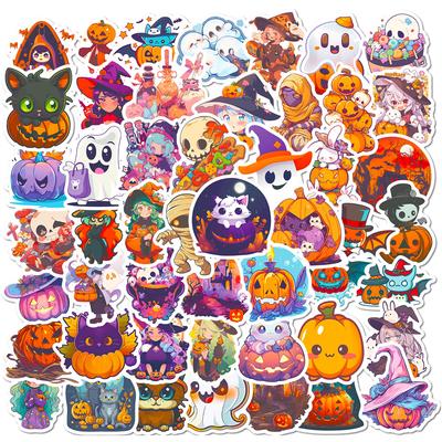 50 Stück Horror Geist Kürbis Laterne Spinne Halloween Aufkleber für Handy Ipad Scrapbook Vintage Aufkleber