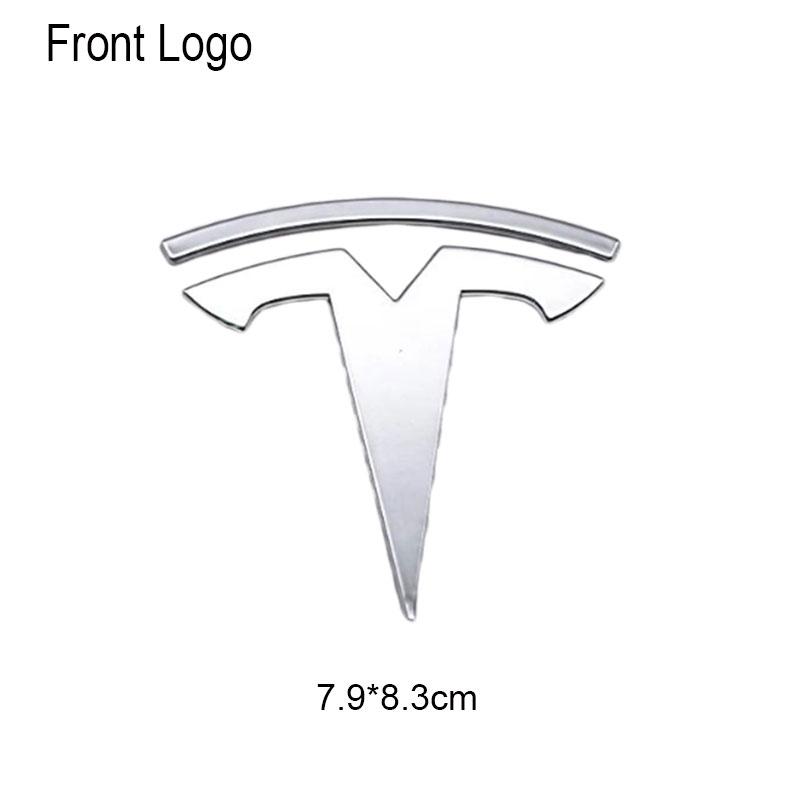

3D ABS Car Front Head Hood Emblem Rear Trunk Badge Sticker For Tesla Model 3 Model Y Replacement Decoration Decals Accessories