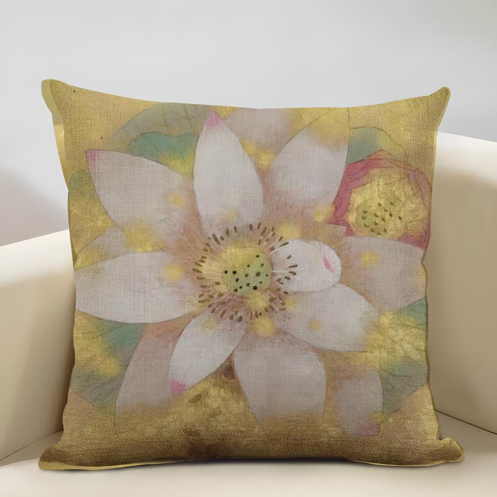 Rock Color Works Cushion Cover Household Decoration Linen Sofa Cushion Cover: Skin-Friendly & Breathable With Invisible Zipper