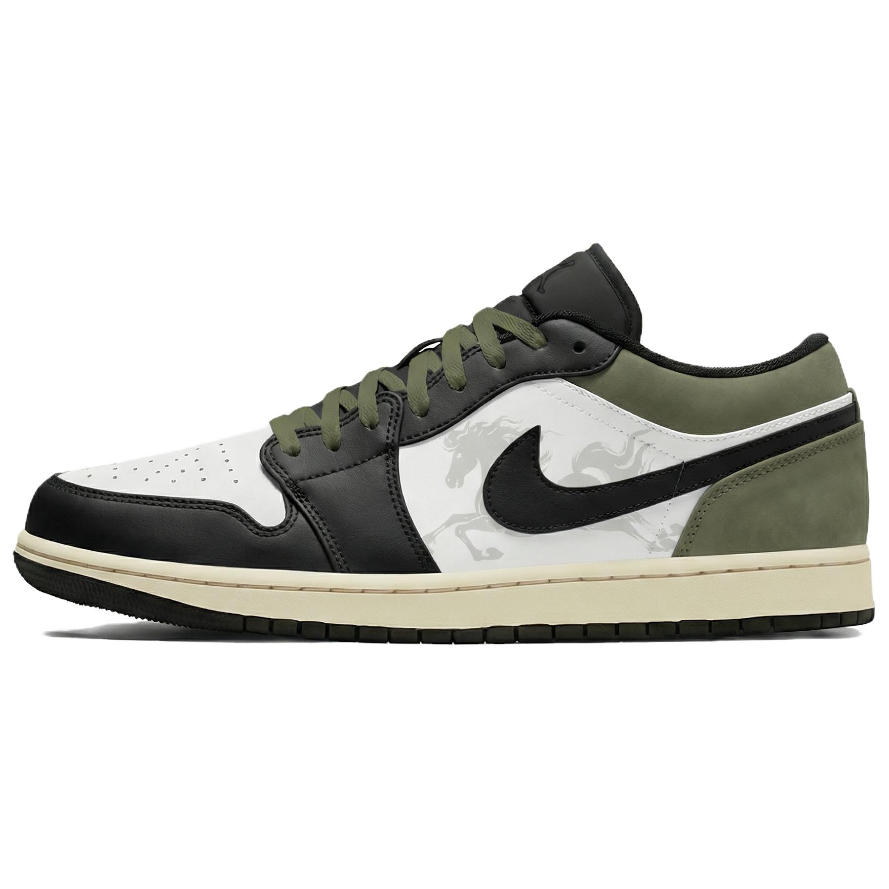 

Jordan Air Jordan 1 Lemon Joy Low top Vintage Basketball Shoes Unisex Black Green 553558-040(Team399-) 40