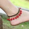 Handmade Braided Anklets Bracelet Sandals Brides Shoes Barefoot Beach Vintage Tassel Red Beads Anklets For Women Yoga Jewelry