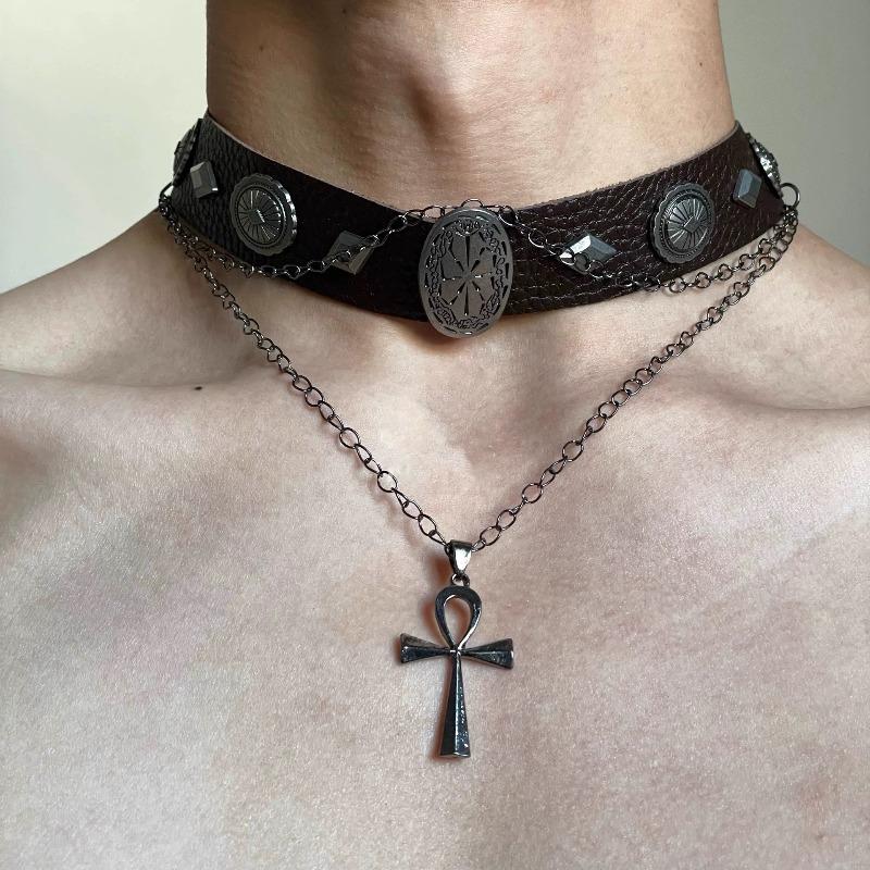 Heavyweight Stylish Cool Irregular Cross Star-shaped Necklace for Both Men and Women, Collar Chain