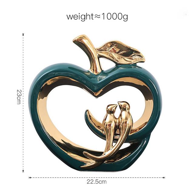 Light Luxury Ceramic Apple for Love Bird Ornament Wine Cabinet TV Cabinet Home Decorations