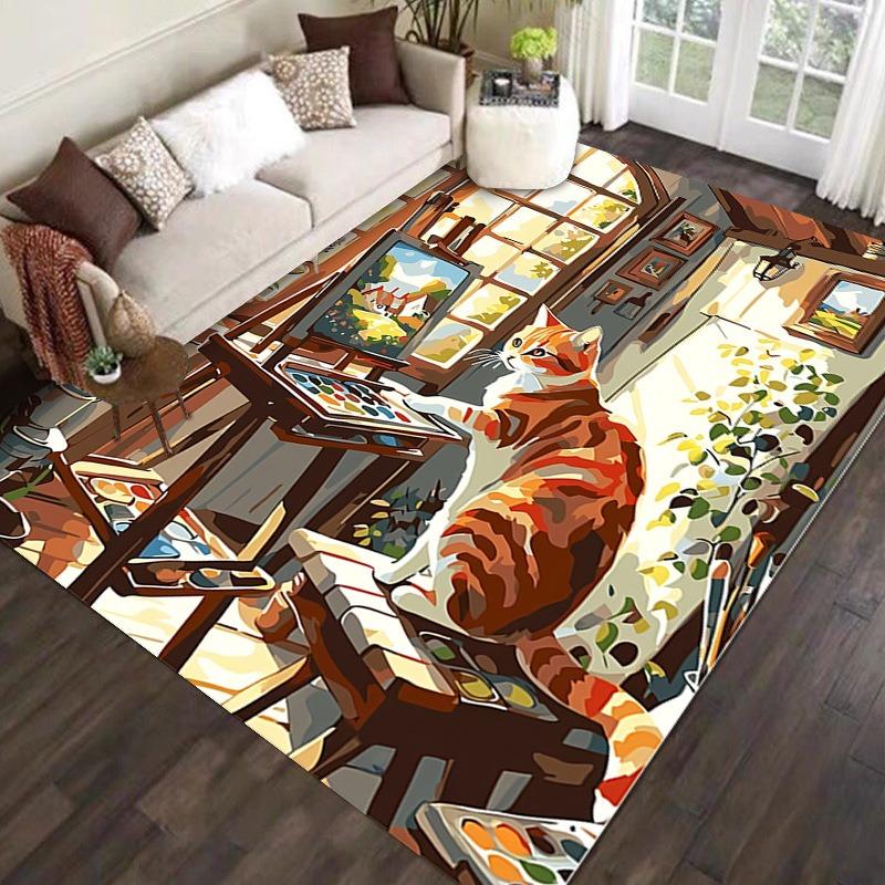 Skeleton and Animals Print Carpet for Home Living Room Bedroom Sofa Doormat Decor Large Area Rug Non-slip Floor Mat Fashionable