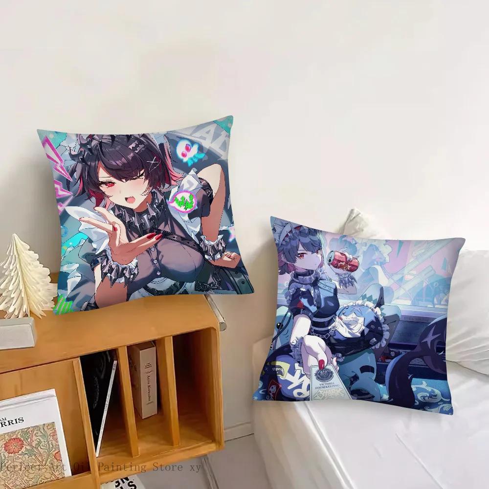 Spiel Zenless Zone Zero Ellen Joe Kissenbezug Quadratisches Kissen Schlafzimmer Sofa Freizeit Komfort Kissen Wohnzimmer Heimdekoration 40X40