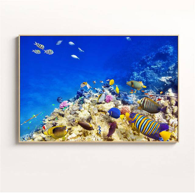 

Холст, картина с рыбой, подводный мир, животные, кораллы, рыбы, океан, настенные панно для гостиной, плакат на скандинавскую тему, декор для детской комнаты 21cm×30cm NoFrame