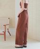 Seedless DBXM0451 Pants with Elastic Brown Women's Maxi-Length Wide-Leg Back,