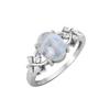 8X6MM Oval Moonstone Gemstone 925 Sterling Silver Solitaire Vine-Inspired Women Wedding Ring