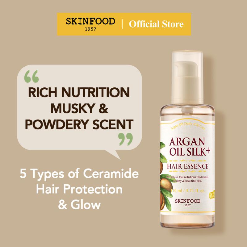 

SKINFOOD Argan Oil Silk Plus Эссенция маски для волос 110 мл / Увлажнение и гладкость волос / Насыщенное питание, блестящие, шелковистые волосы / Мускусный пудровый аромат