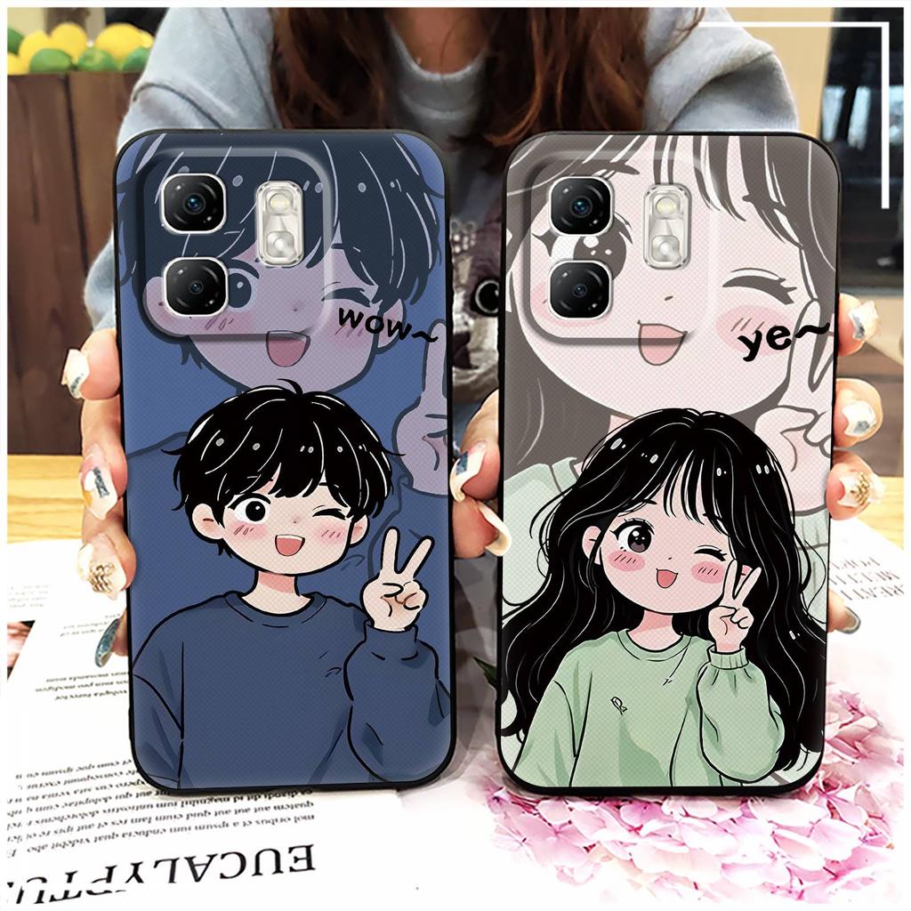 Dirt-resistant Couple Phone Case For infinix Hot50i/Smart9/X6531/X6532 Fashion Design Cute TPU Graffiti Back Cover