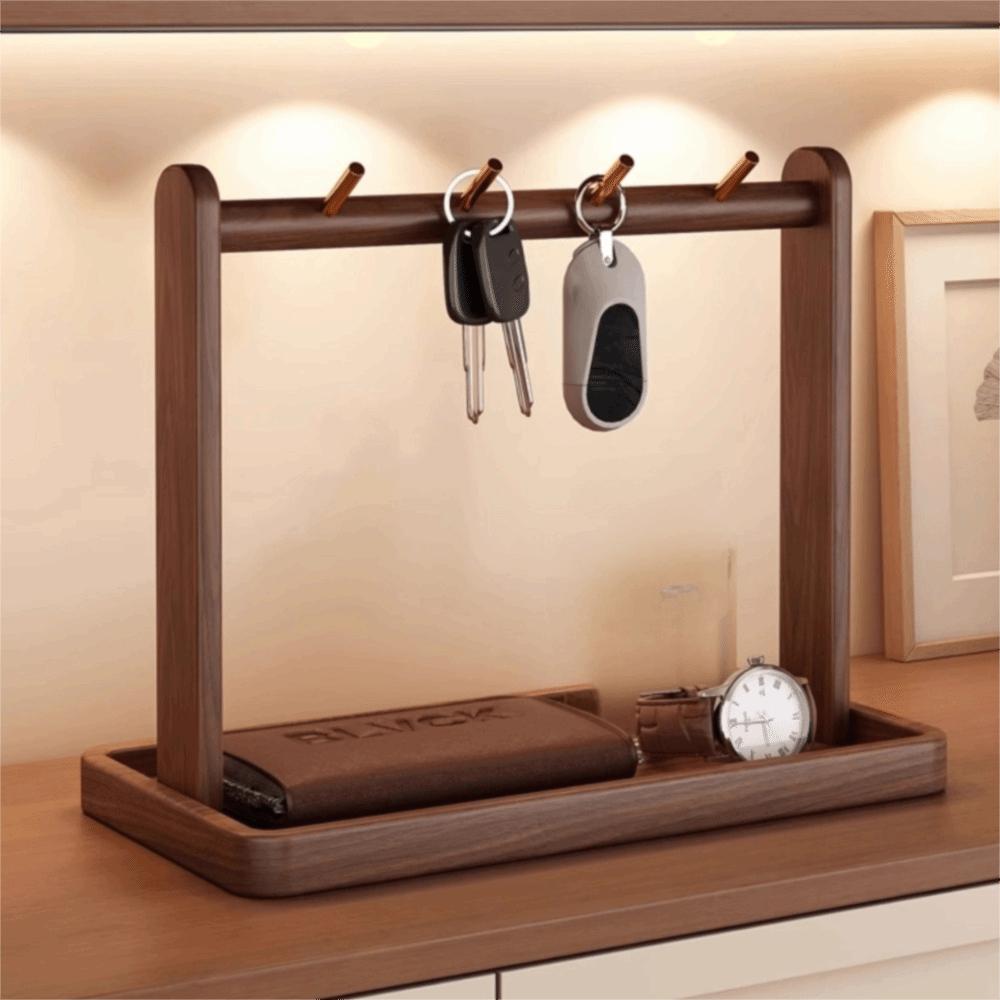 With Hooks Key Hanging Rack Retro Jewelry Dish New Wooden Key Holder Entrance Hall