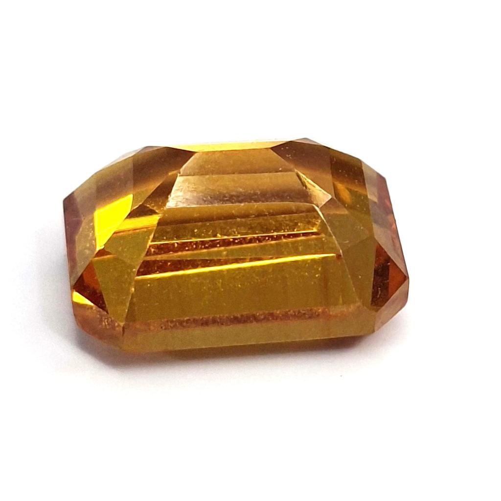 Citrine Orangish Yellow 8-10 Ct Emerald Cut Fabulous Certified Loose Gemstone