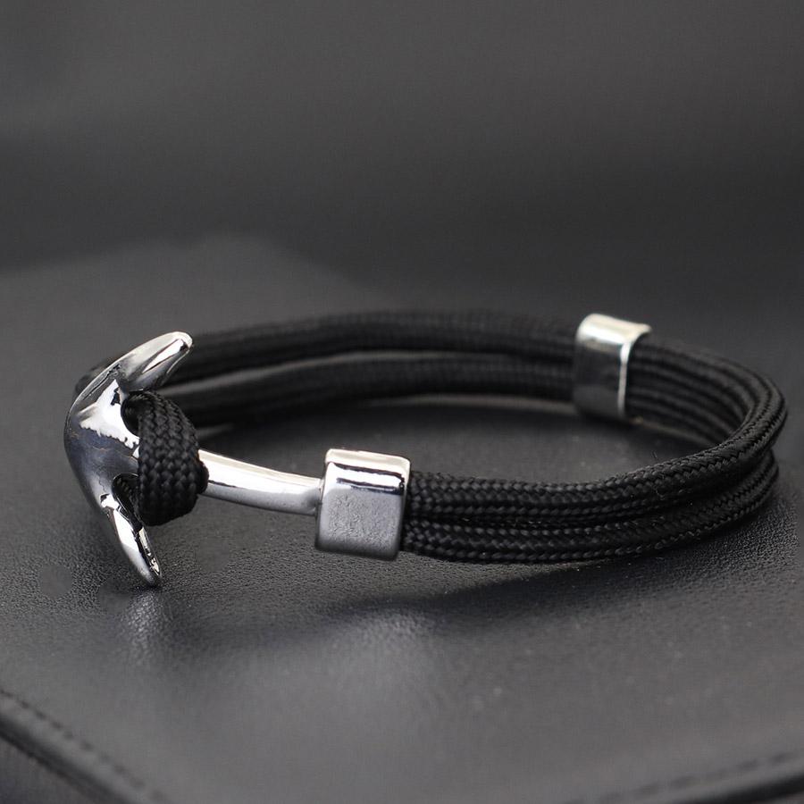 Nylon Rope Anchor Bracelet Men Double Marine Wrap Hand Rope Ocean Style Male Wrist Beach Surf Accessories Outdoor Braclet